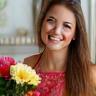 Happy customer giving feedback about flowers