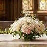 Elegant table with sample flower arrangement
